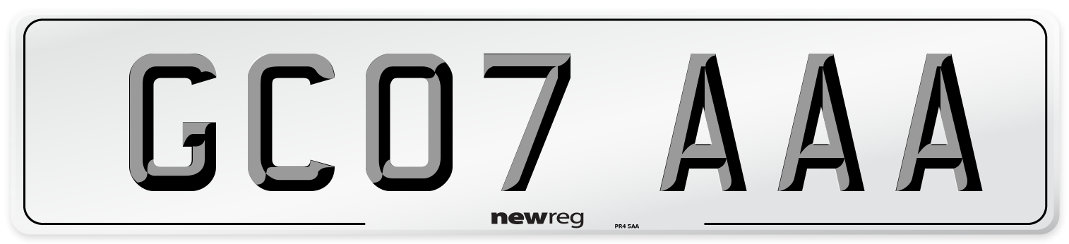 GC07 AAA Number Plate from New Reg